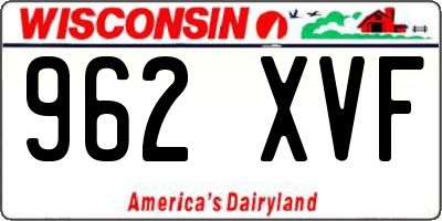 WI license plate 962XVF