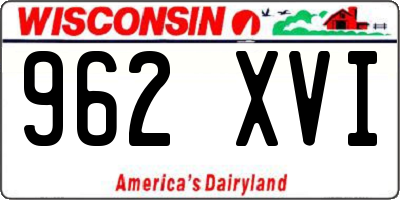 WI license plate 962XVI