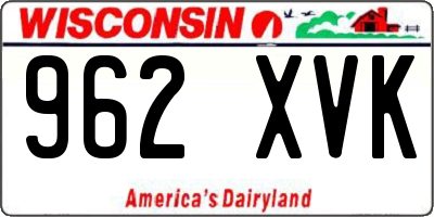 WI license plate 962XVK