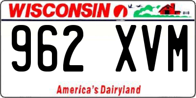 WI license plate 962XVM