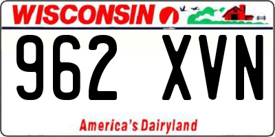 WI license plate 962XVN
