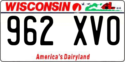 WI license plate 962XVO