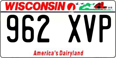 WI license plate 962XVP