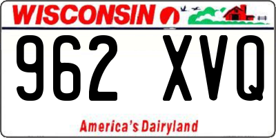 WI license plate 962XVQ