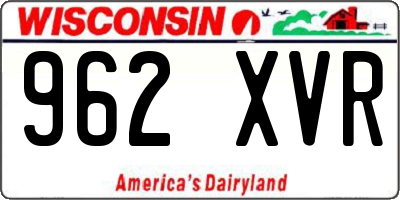 WI license plate 962XVR