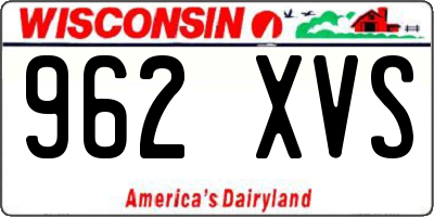 WI license plate 962XVS