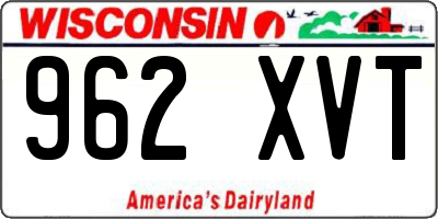 WI license plate 962XVT