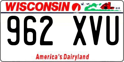 WI license plate 962XVU