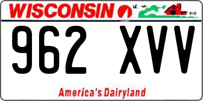 WI license plate 962XVV
