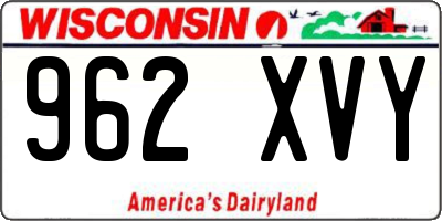 WI license plate 962XVY