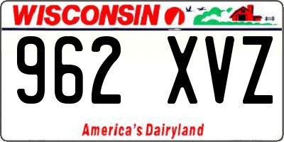 WI license plate 962XVZ