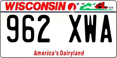 WI license plate 962XWA