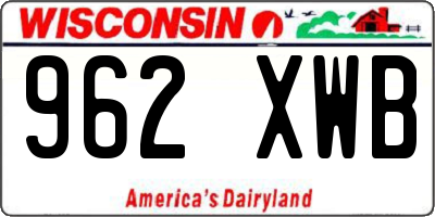 WI license plate 962XWB