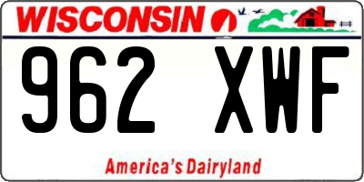 WI license plate 962XWF