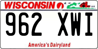 WI license plate 962XWI