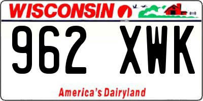 WI license plate 962XWK