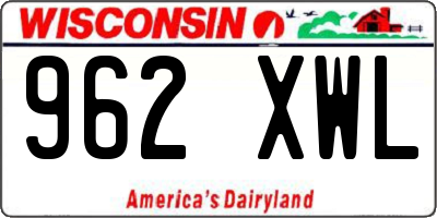 WI license plate 962XWL
