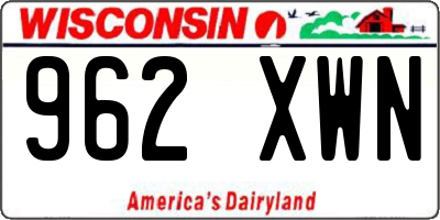 WI license plate 962XWN