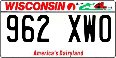 WI license plate 962XWO