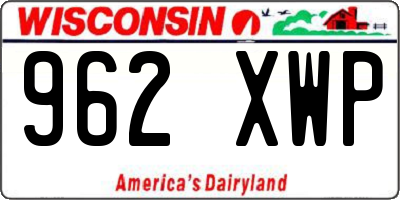 WI license plate 962XWP