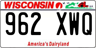 WI license plate 962XWQ