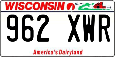 WI license plate 962XWR