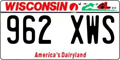 WI license plate 962XWS