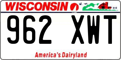 WI license plate 962XWT