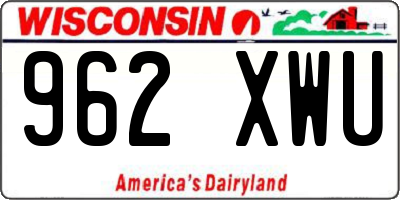WI license plate 962XWU