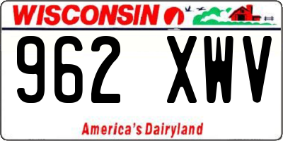 WI license plate 962XWV