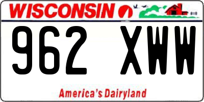 WI license plate 962XWW