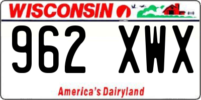 WI license plate 962XWX