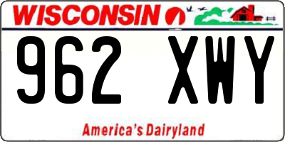 WI license plate 962XWY