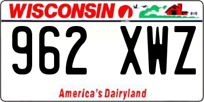 WI license plate 962XWZ