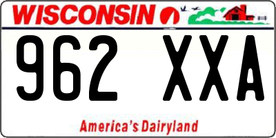 WI license plate 962XXA