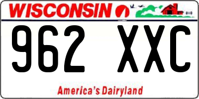 WI license plate 962XXC