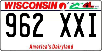 WI license plate 962XXI