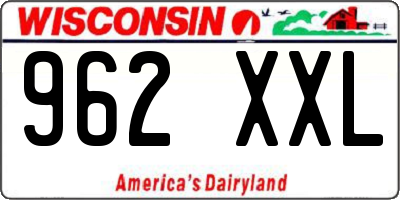 WI license plate 962XXL