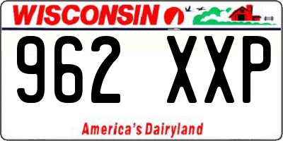 WI license plate 962XXP