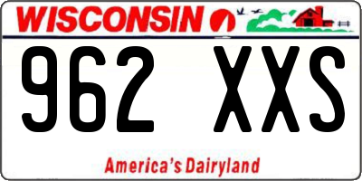 WI license plate 962XXS