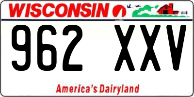WI license plate 962XXV