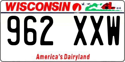 WI license plate 962XXW
