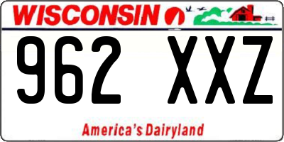WI license plate 962XXZ