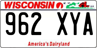 WI license plate 962XYA