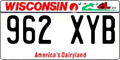 WI license plate 962XYB