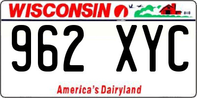WI license plate 962XYC
