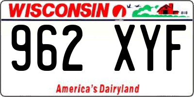 WI license plate 962XYF