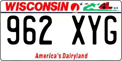 WI license plate 962XYG
