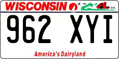 WI license plate 962XYI