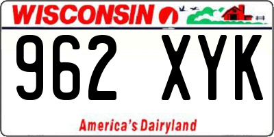 WI license plate 962XYK